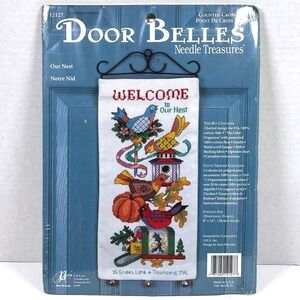 Vtg 90s NeedleTreasures DoorBelles Our Nest 4-Seasons CrossStitch Whimsical New